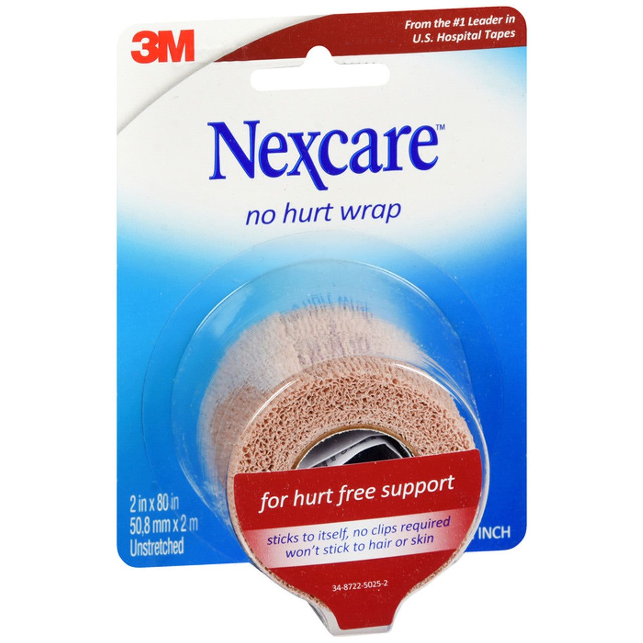 3M Nexcare No Hurt Wrap Unstretched 2 Inch X 80 Inch (Beige)
