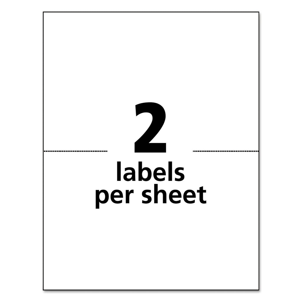 Avery White Shipping Labels-Bulk Packs, Inkjet/Laser Printers, 5.5 x 8.5, White, 2/Sheet, 250 Sheets/Box