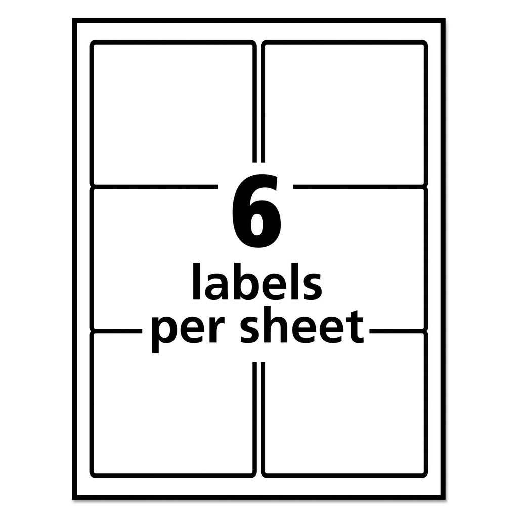 Avery EcoFriendly Mailing Labels, Inkjet/Laser Printers, 3.33 x 4, White, 6/Sheet, 100 Sheets/Pack