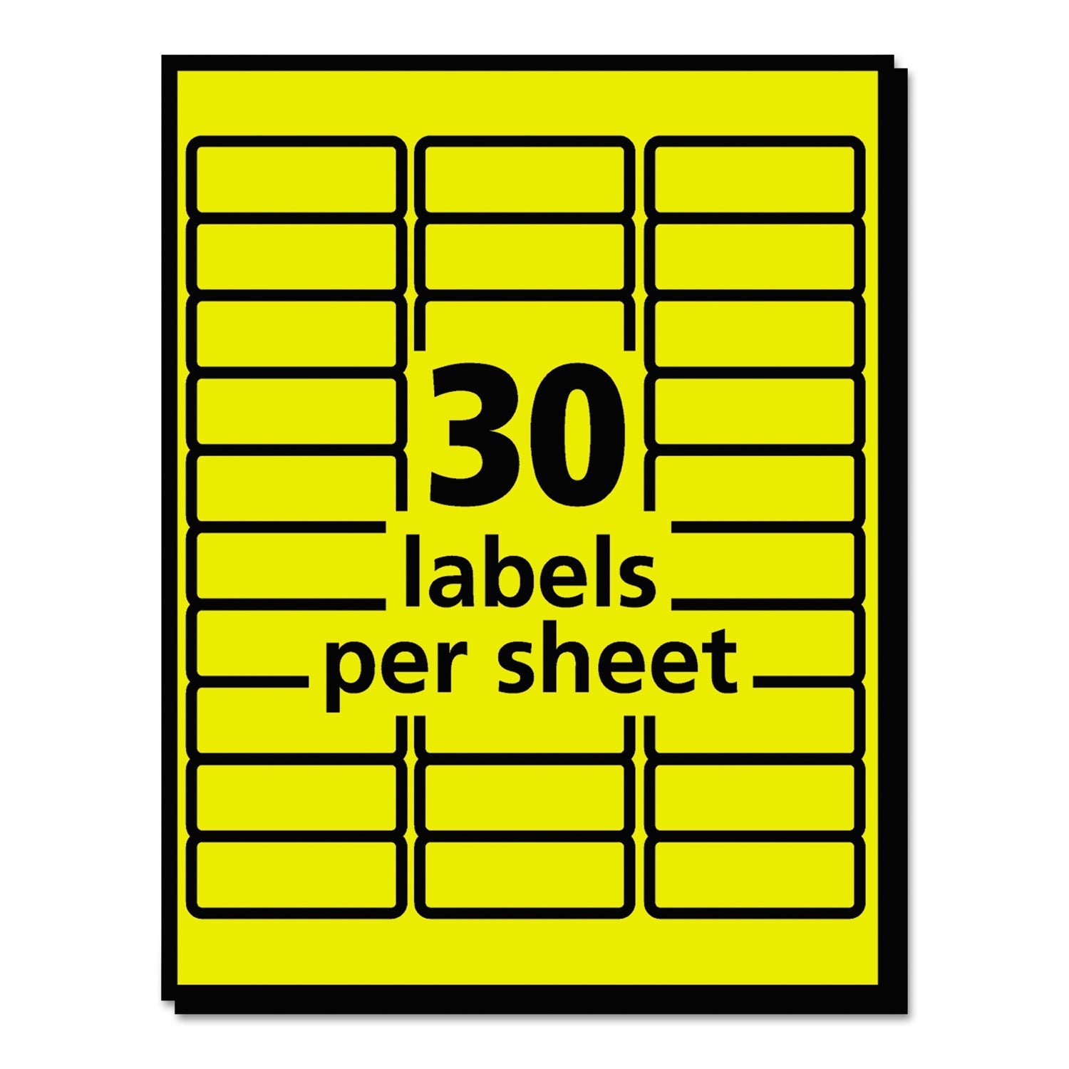Avery High-Visibility Permanent Laser ID Labels, 1 x 2.63, Neon Yellow, 750/Pack