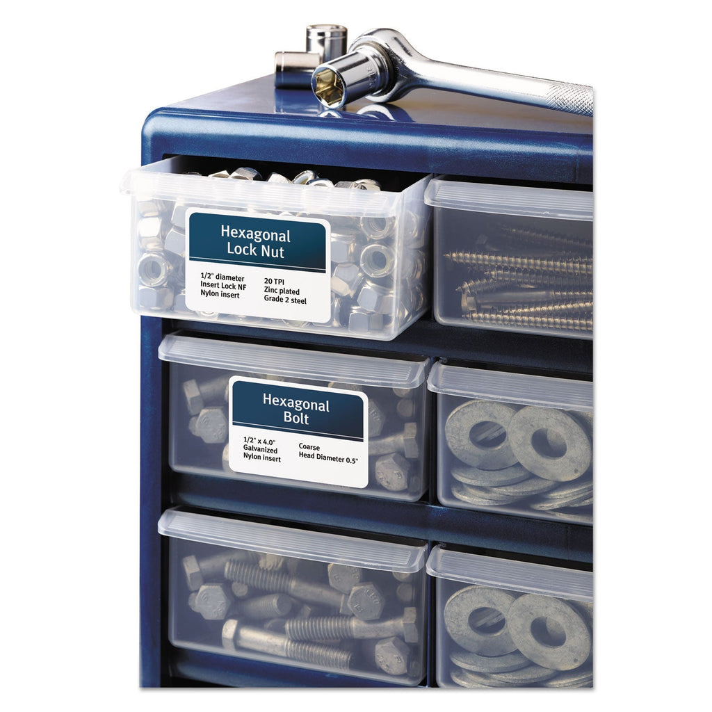 Avery Durable Permanent ID Labels with TrueBlock Technology, Laser Printers, 2 x 2.63, White, 15/Sheet, 50 Sheets/Pack