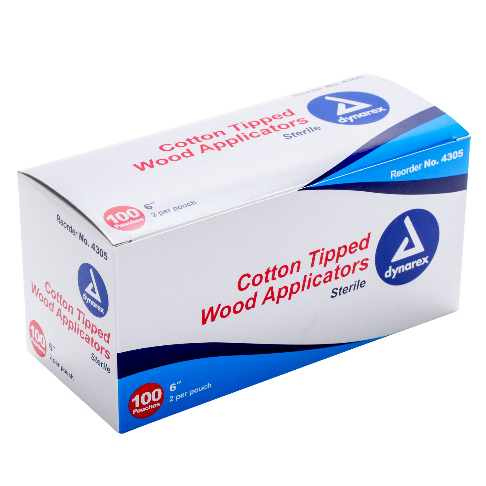 Dynarex Cotton Tip 6" Swabs 100-Pack