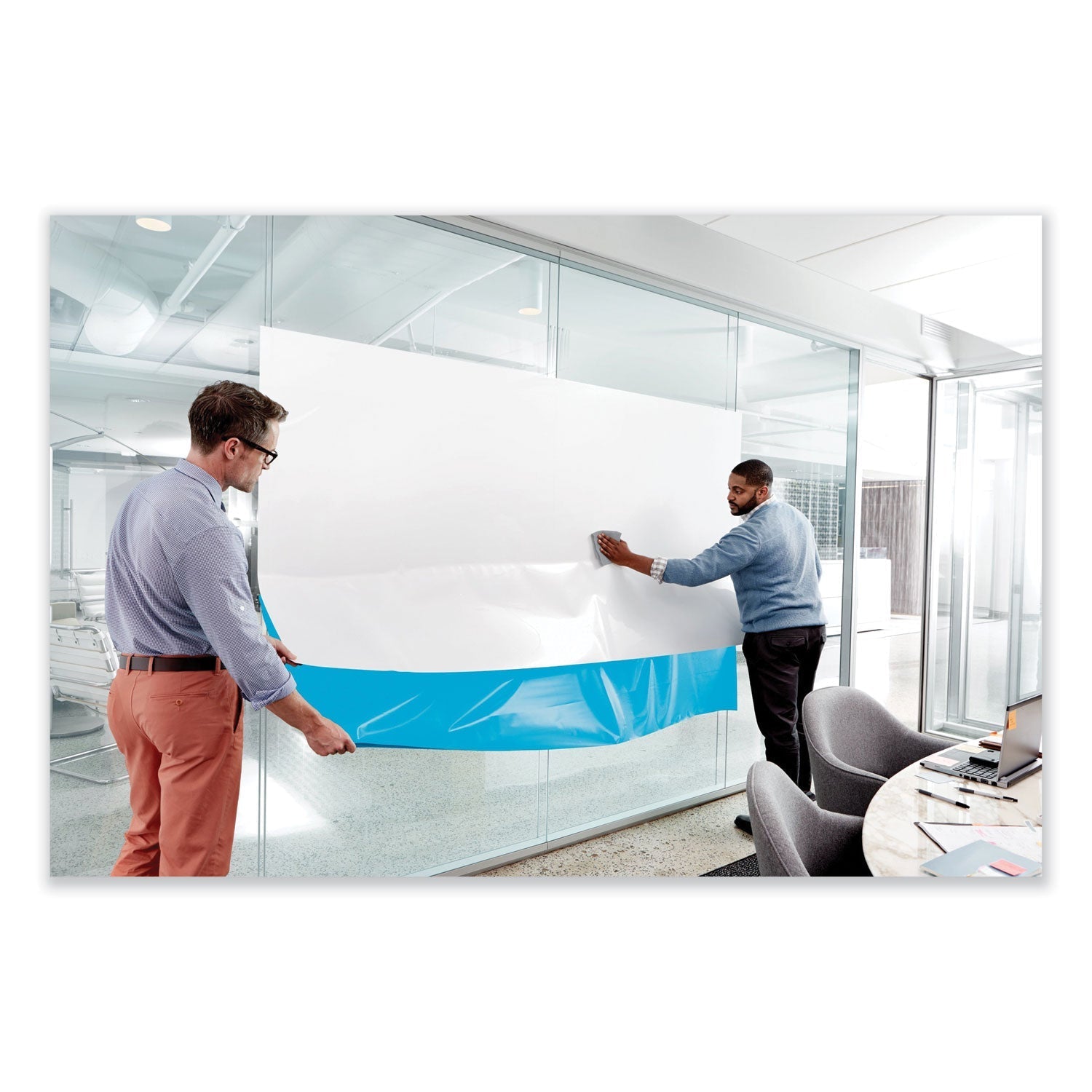 3M Post-it Dry Erase Surface with Adhesive Backing, 72" x 48", White