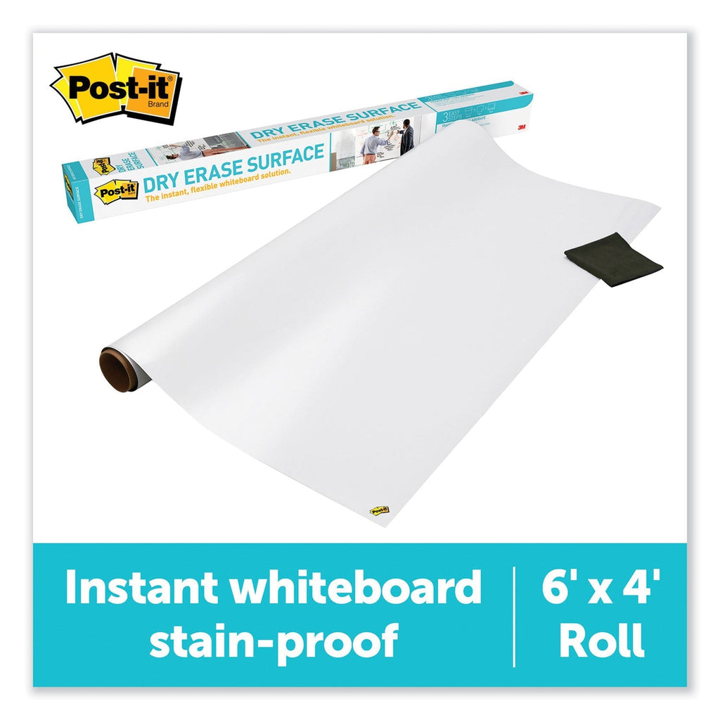 3M Post-it Dry Erase Surface with Adhesive Backing, 72" x 48", White