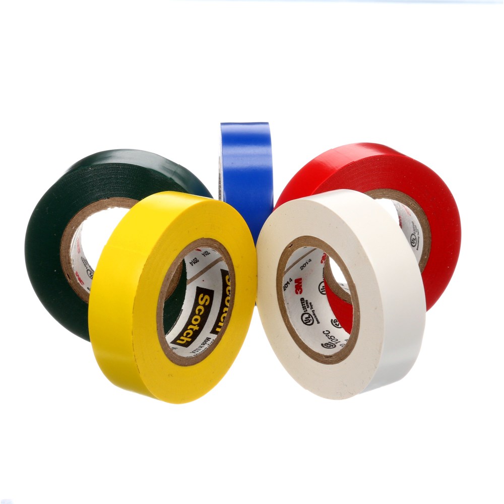 3M Scotch Professional Grade Quality Electrical Tape, 5 Tape Rolls, 0.5 in x 6.67 ft, 1" Core