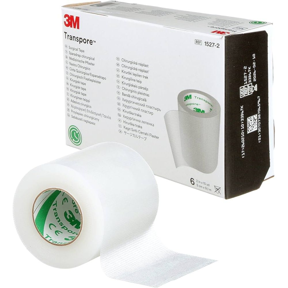 3M Transpore Transparent Medical Tape 2 Inch X 10 Yard - 6 Roll Box