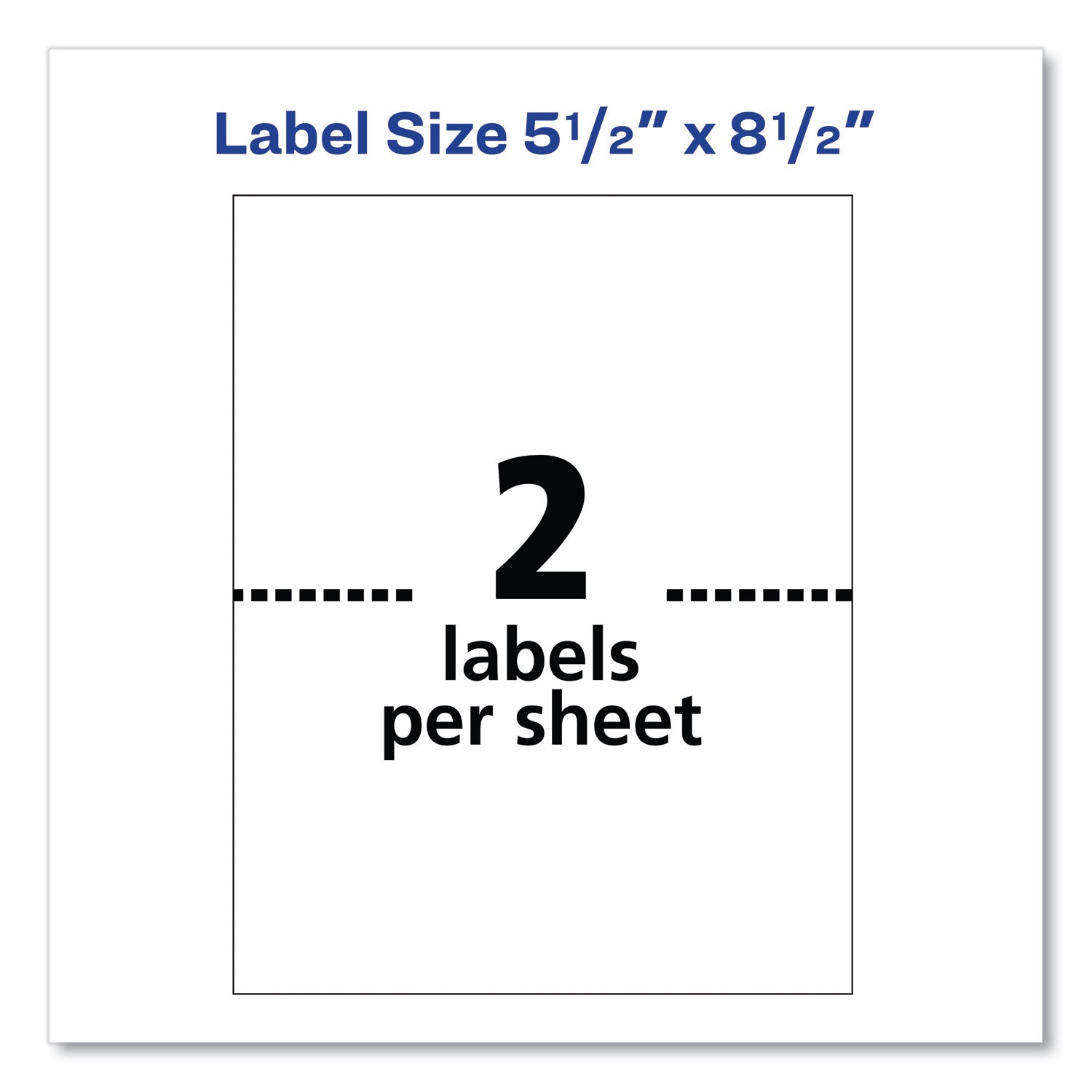 Avery Shipping Labels w/ TrueBlock Technology, Inkjet/Laser Printers, 5.5 x 8.5, White, 2/Sheet, 500 Sheets/Box
