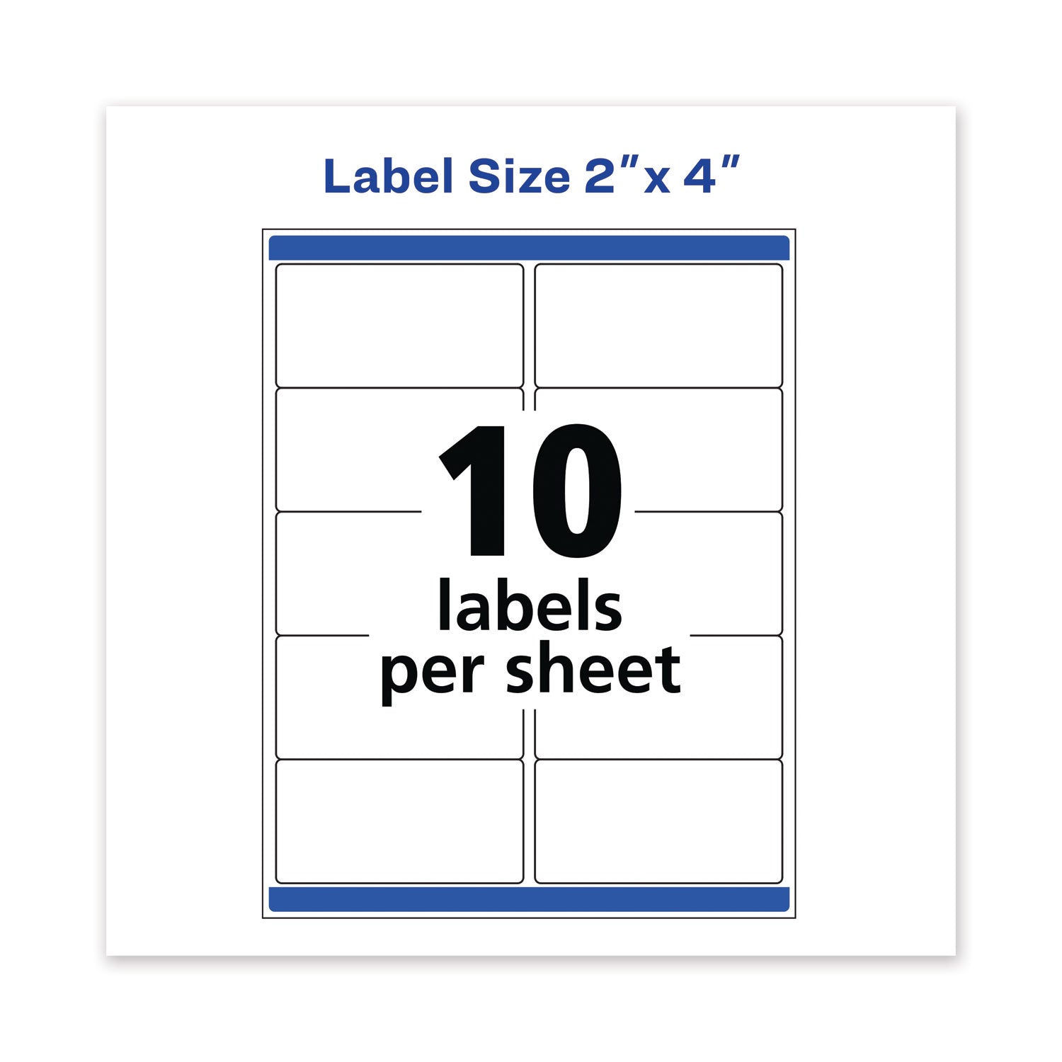 Avery Waterproof Shipping Labels with TrueBlock and Sure Feed, Laser Printers, 2 x 4, White, 10/Sheet, 50 Sheets/Pack