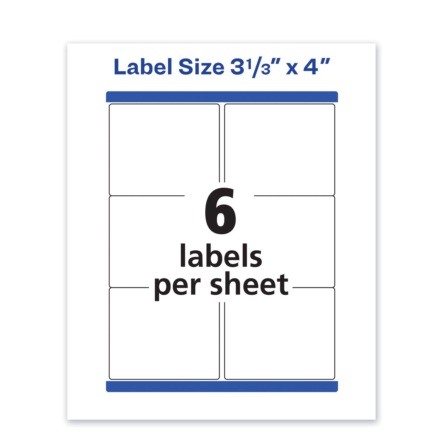 Avery Waterproof Shipping Labels with TrueBlock and Sure Feed, Laser Printers, 3.33 x 4, White, 6/Sheet, 50 Sheets/Pack