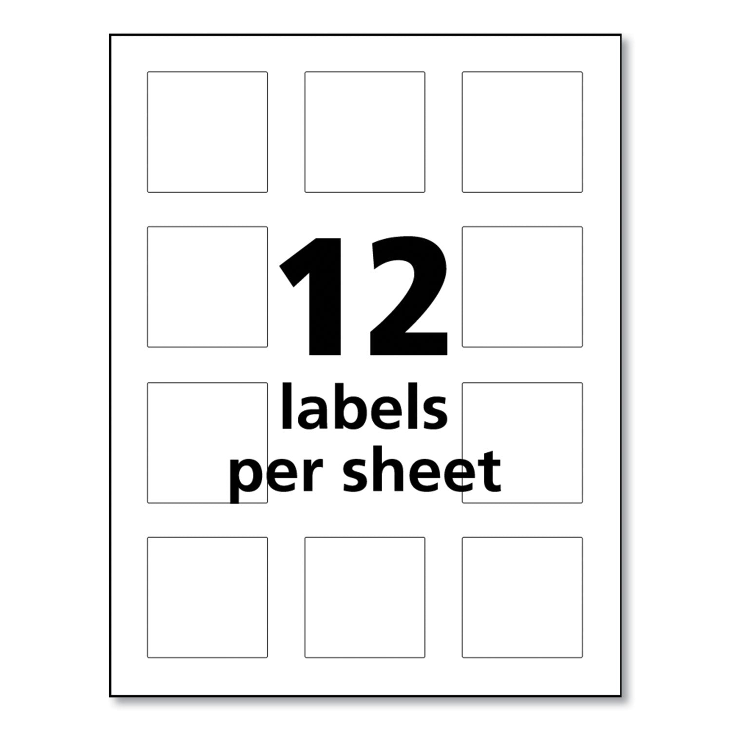 Avery UltraDuty GHS Chemical Waterproof and UV Resistant Labels, 2 x 2, White, 12/Sheet, 50 Sheets/Pack