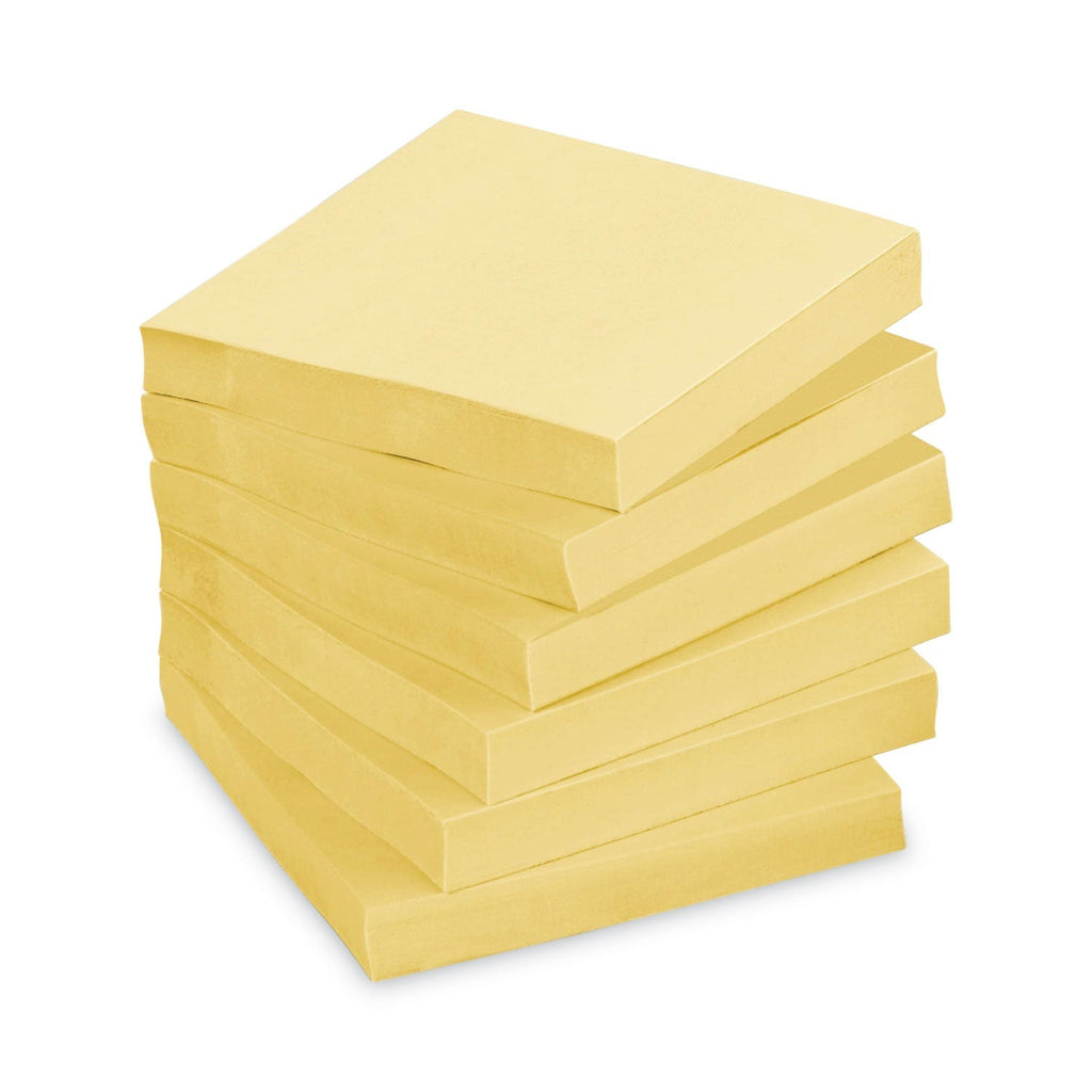 3M Post-it Original Recycled Note Pad Cabinet Pack, 3" x 3", Canary Yellow, 75 Sheets/Pad, 24 Pads/Pack