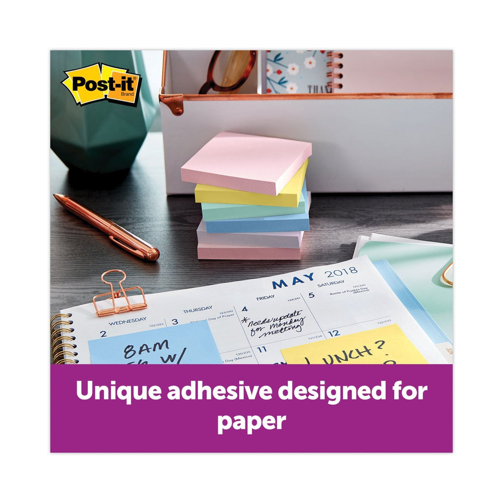 3M Post-it Original Recycled Note Pads, 3" x 3", Sweet Sprinkles Collection Colors, 100 Sheets/Pad, 12 Pads/Pack