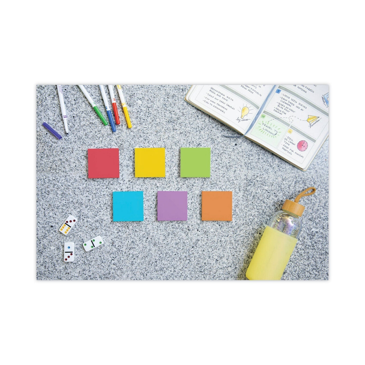 3M Post-it Pads in Playful Primary Collection Colors, 3" x 3", 90 Sheets/Pad, 12 Pads/Pack