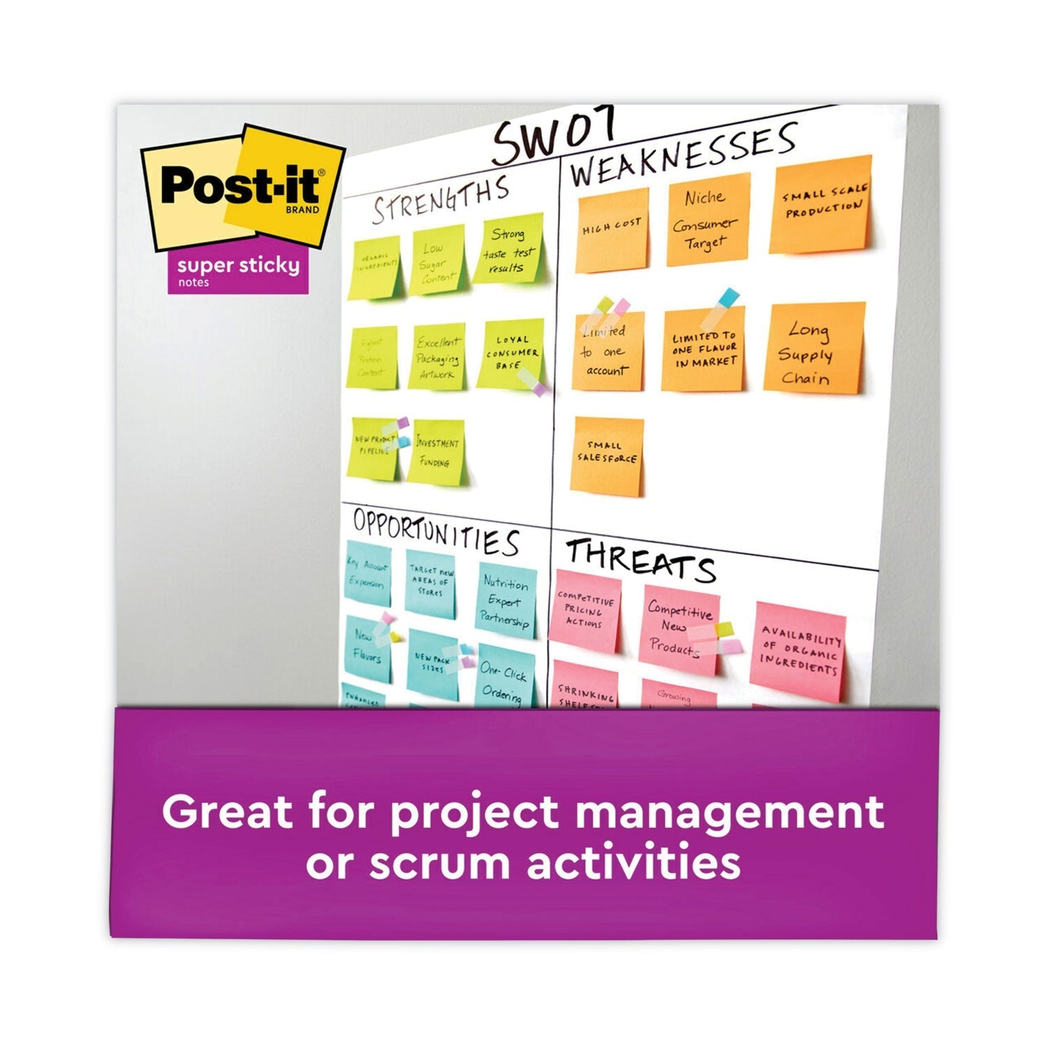 3M Post-it Pads in Supernova Neon Collection Colors, 3" x 3", 90 Sheets/Pad, 12 Pads/Pack