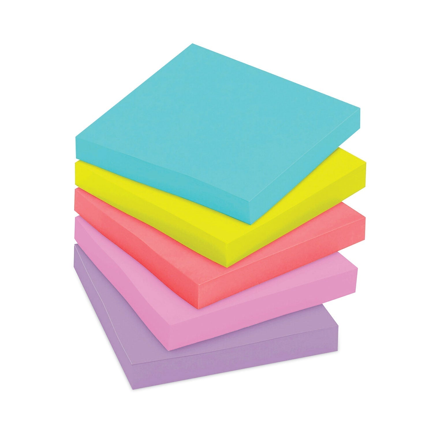 3M Post-it Pads in Supernova Neon Collection Colors, 3" x 3", 90 Sheets/Pad, 12 Pads/Pack