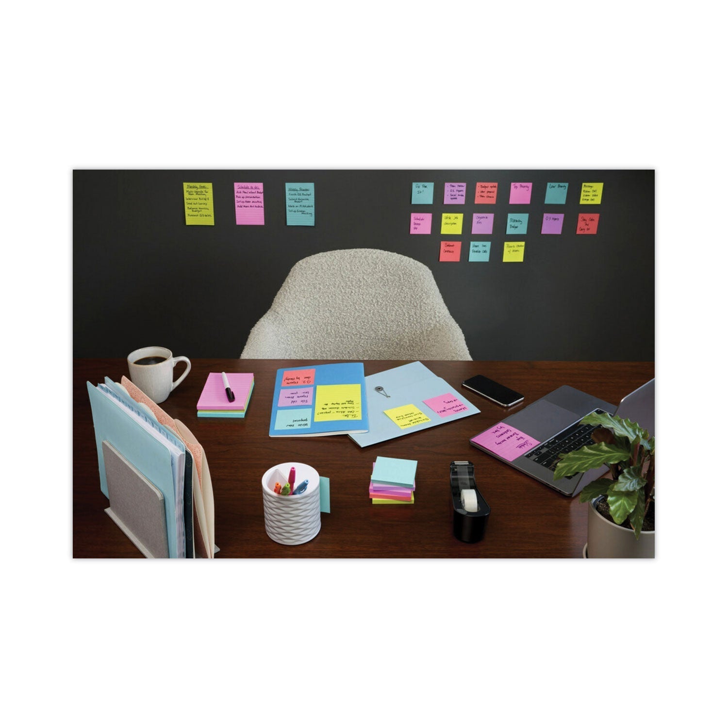3M Post-it Pads in Supernova Neon Collection Colors, 3" x 3", 90 Sheets/Pad, 12 Pads/Pack