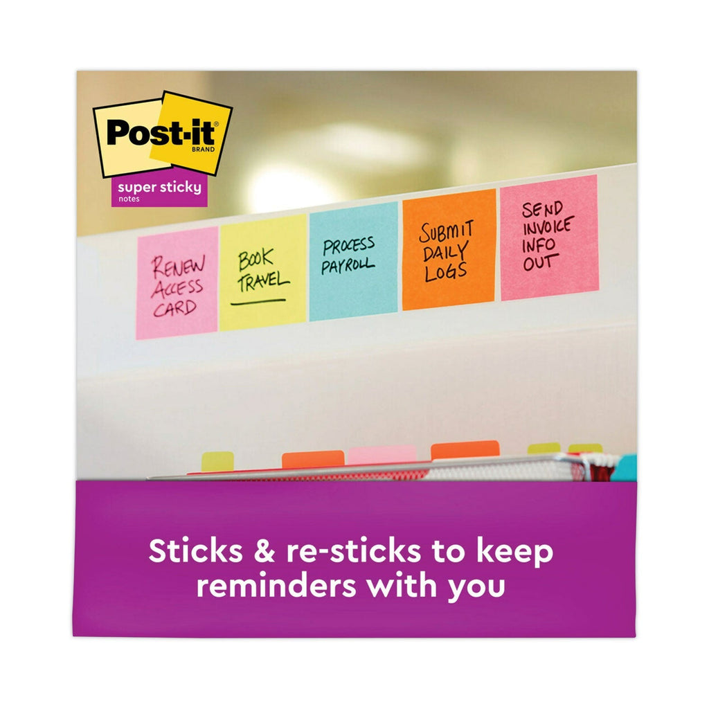 3M Post-it Self-Stick Notes Office Pack, 3" x 3", Supernova Neons Collection Colors, 90 Sheets/Pad, 24 Pads/Pack