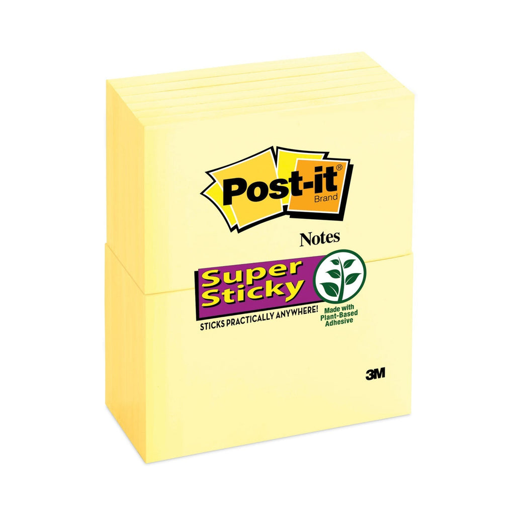 3M Post-it Pads in Canary Yellow, 3" x 5", 90 Sheets/Pad, 12 Pads/Pack