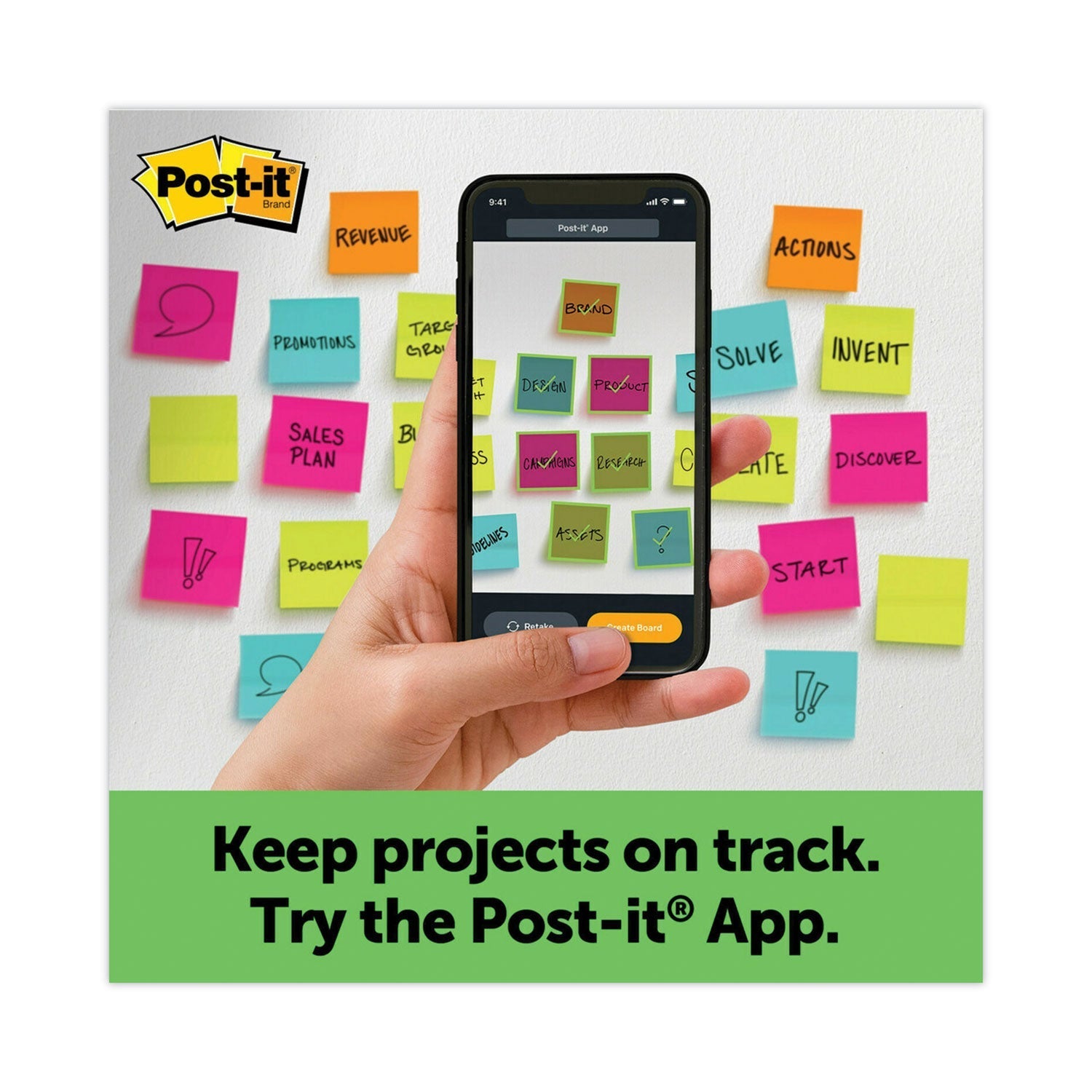 3M Post-it Vertical-Orientation Self-Stick Easel Pads, Green Headband, Unruled, 25 x 30, White, 30 Sheets, 2/Carton