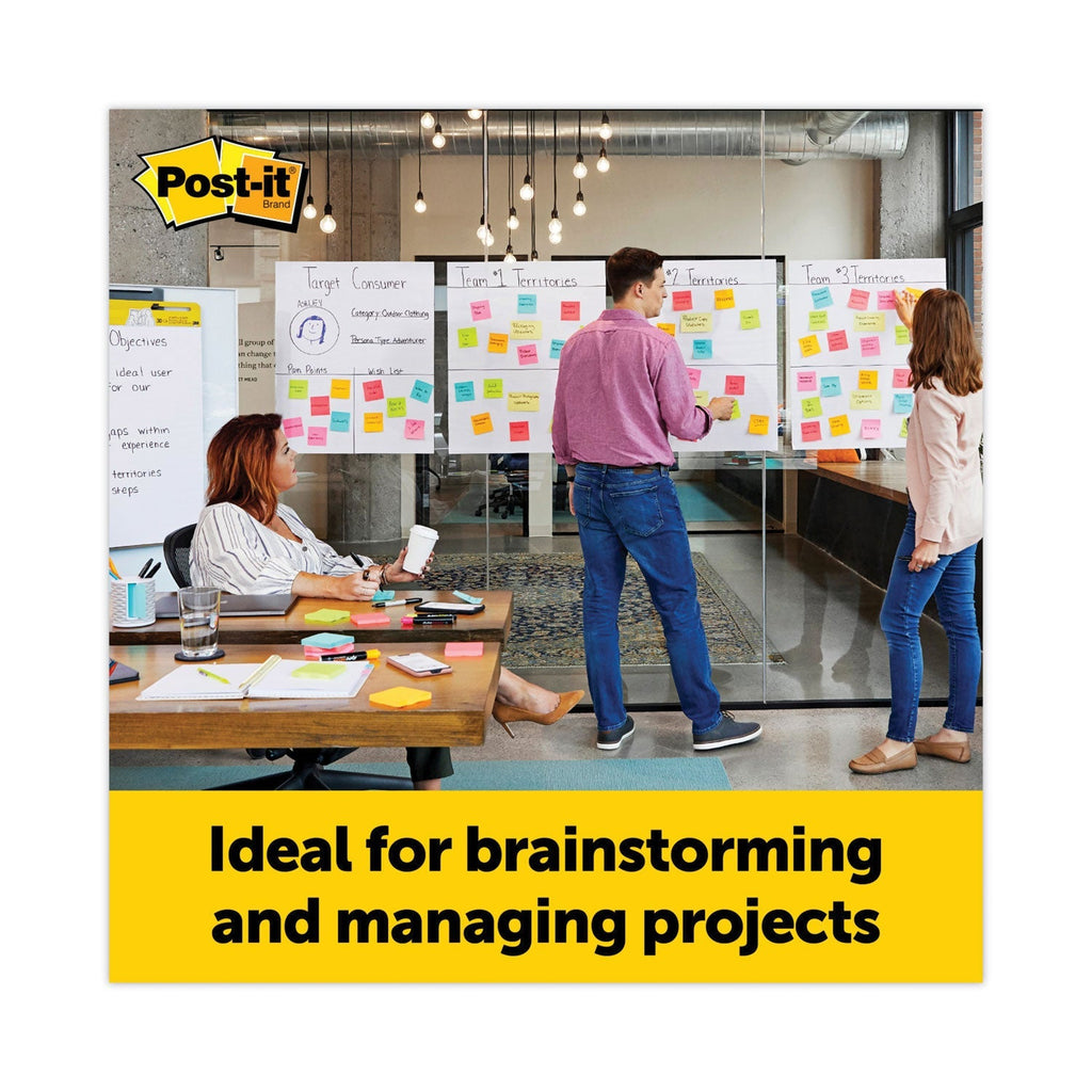 3M Post-it Vertical-Orientation Self-Stick Easel Pad Value Pack, Unruled, 25 x 30, White, 30 Sheets, 4/Carton