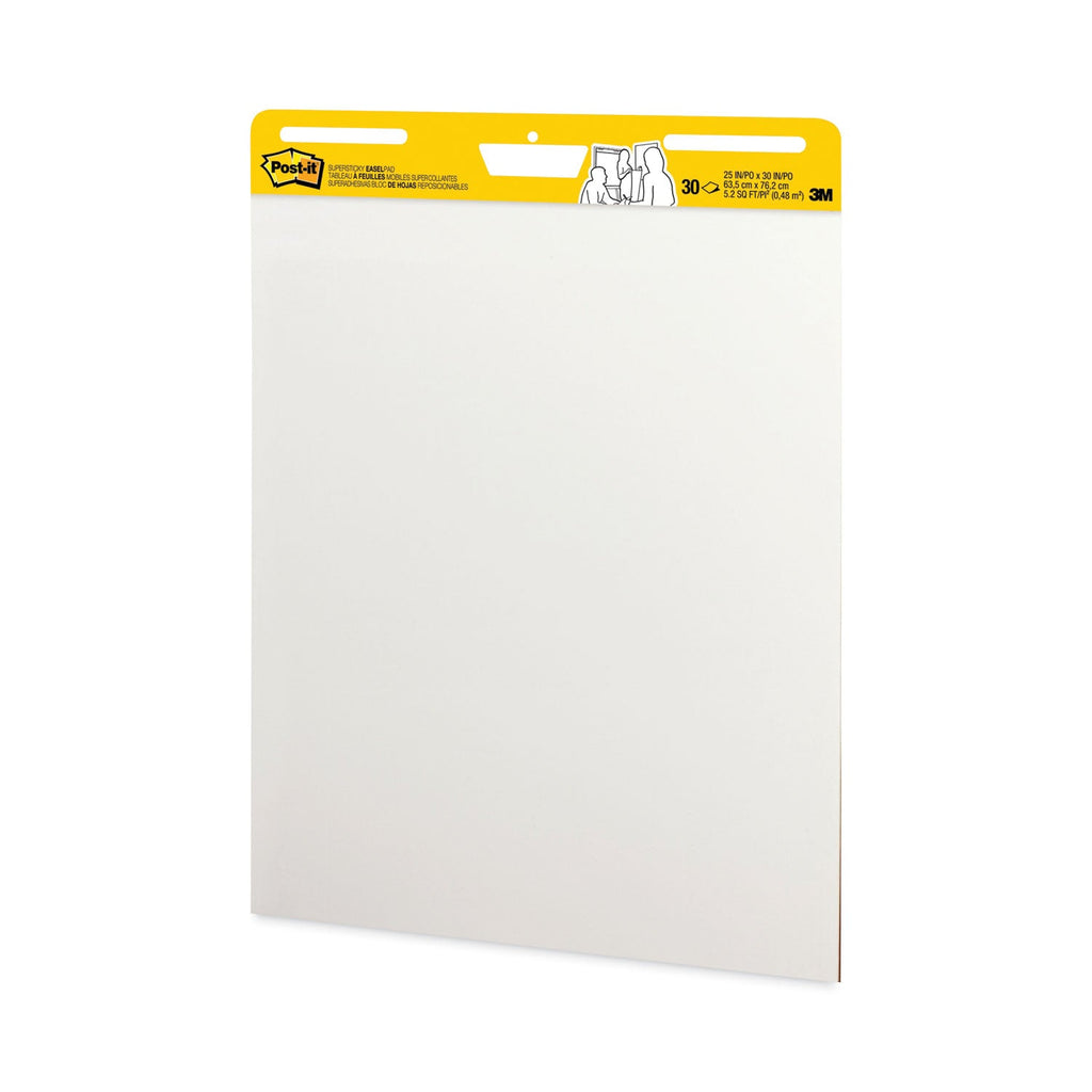 3M Post-it Vertical-Orientation Self-Stick Easel Pad Value Pack, Unruled, 25 x 30, White, 30 Sheets, 4/Carton