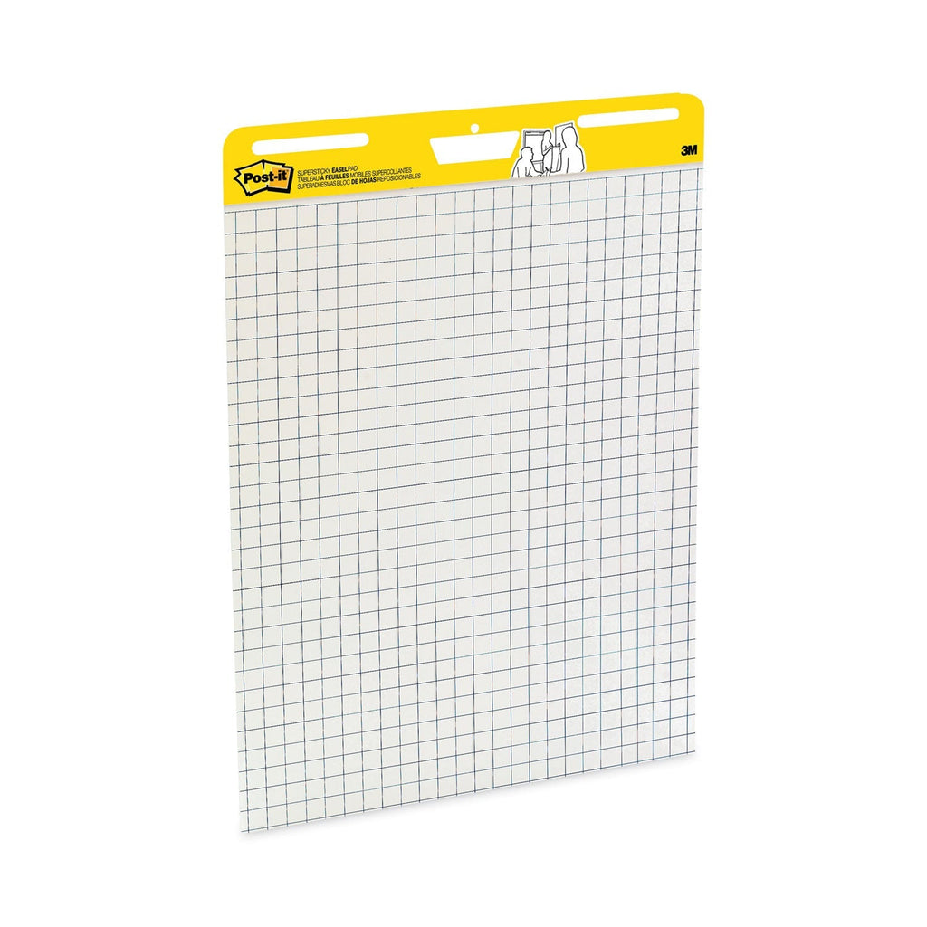 3M Post-it Vertical-Orientation Self-Stick Easel Pads, Quadrille Rule (1 sq/in), 25 x 30, White, 30 Sheets, 2/Carton