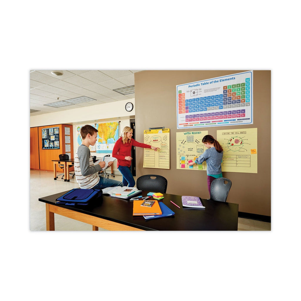 3M Post-it Vertical-Orientation Self-Stick Easel Pad Value Pack, Presentation Format (1.5" Rule), 25 x 30, Yellow, 30 Sheets, 4/Carton