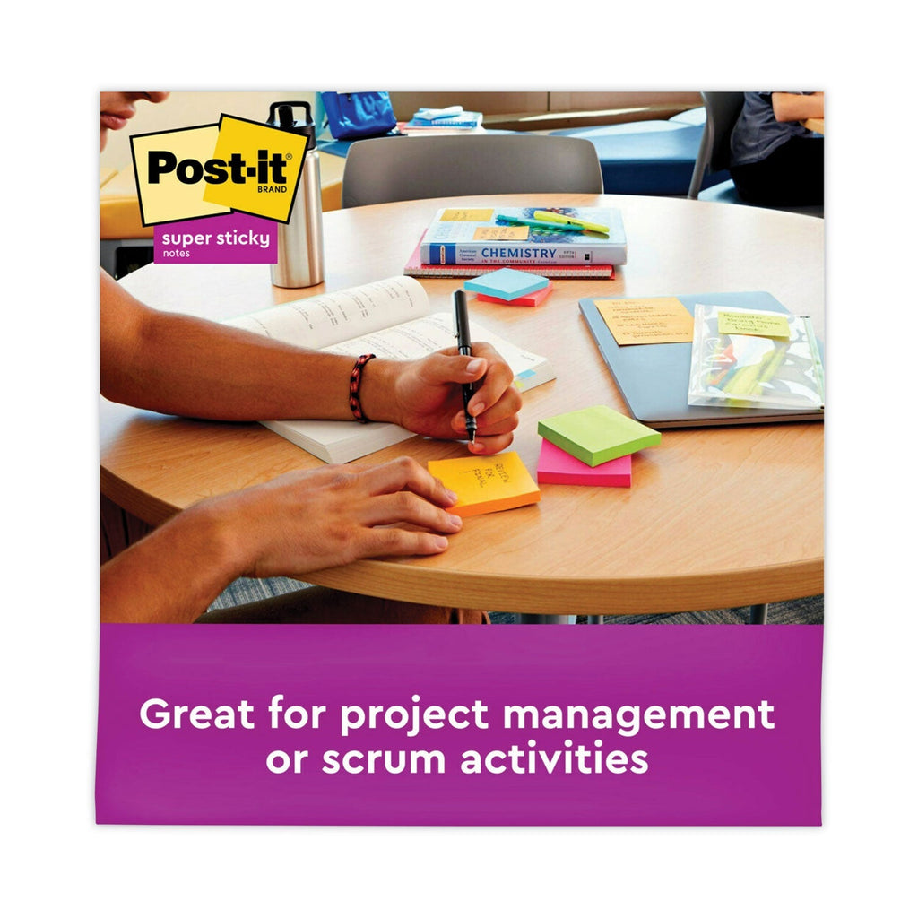 3M Post-it Pads in Energy Boost Collection Colors, 3" x 3", 90 Sheets/Pad, 24 Pads/Pack