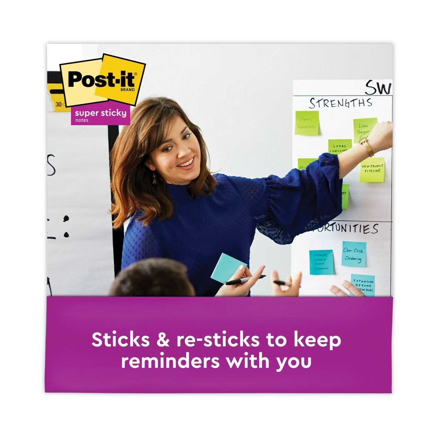 3M Post-it Pads in Energy Boost Collection Colors, Cabinet Pack, 3" x 3", 70 Sheets/Pad, 24 Pads/Pack