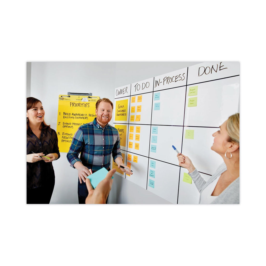 3M Post-it Dry Erase Surface with Adhesive Backing, 72" x 48", White