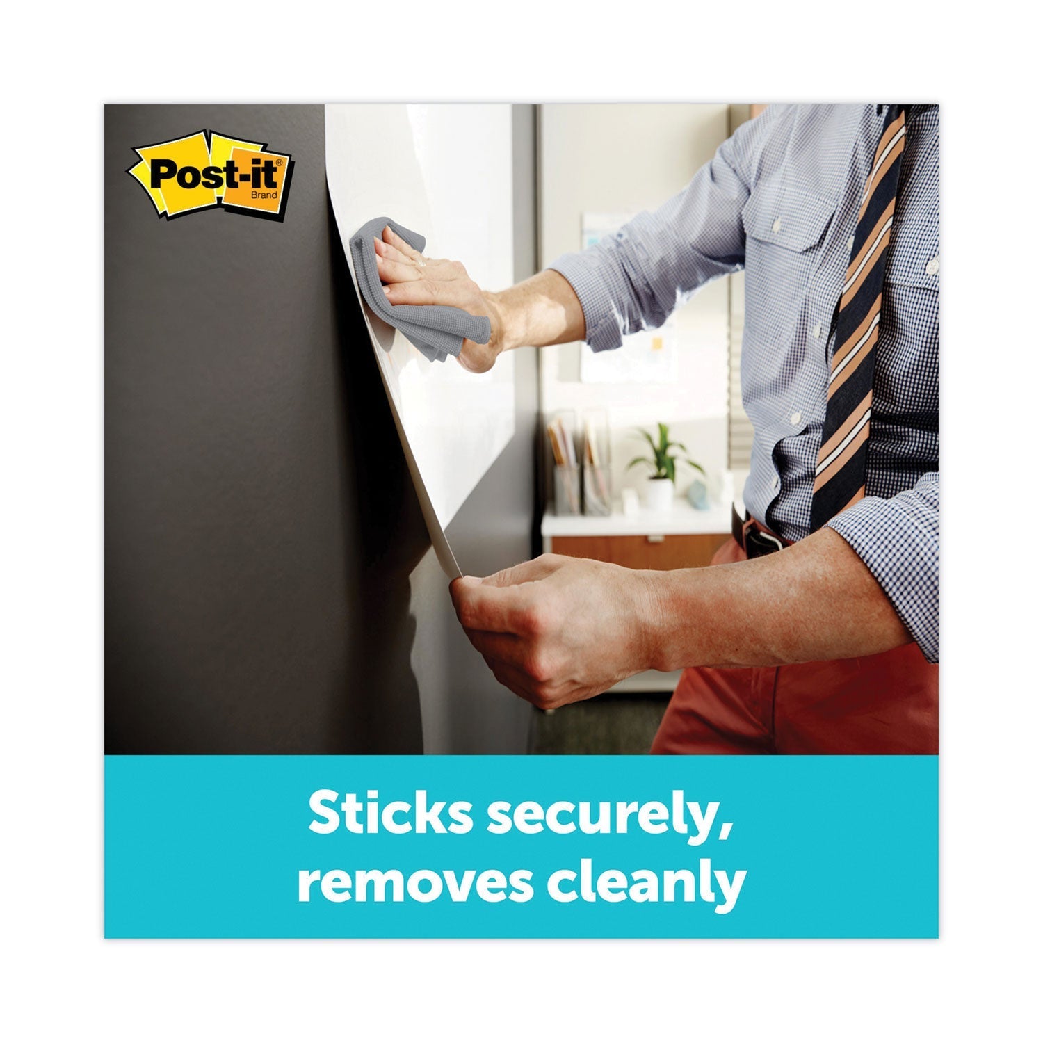 3M Post-it Dry Erase Surface with Adhesive Backing, 96" x 48", White