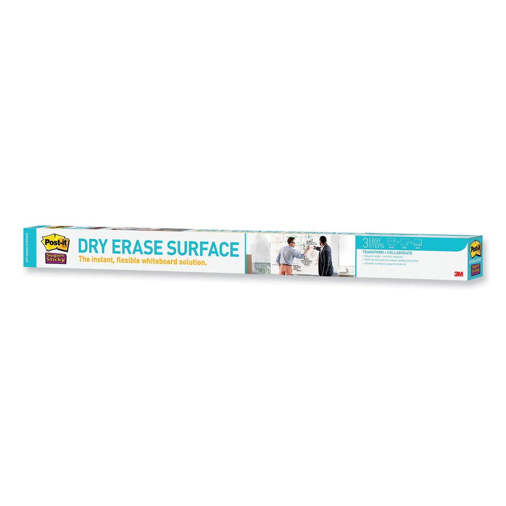 3M Post-it Dry Erase Surface with Adhesive Backing, 96" x 48", White