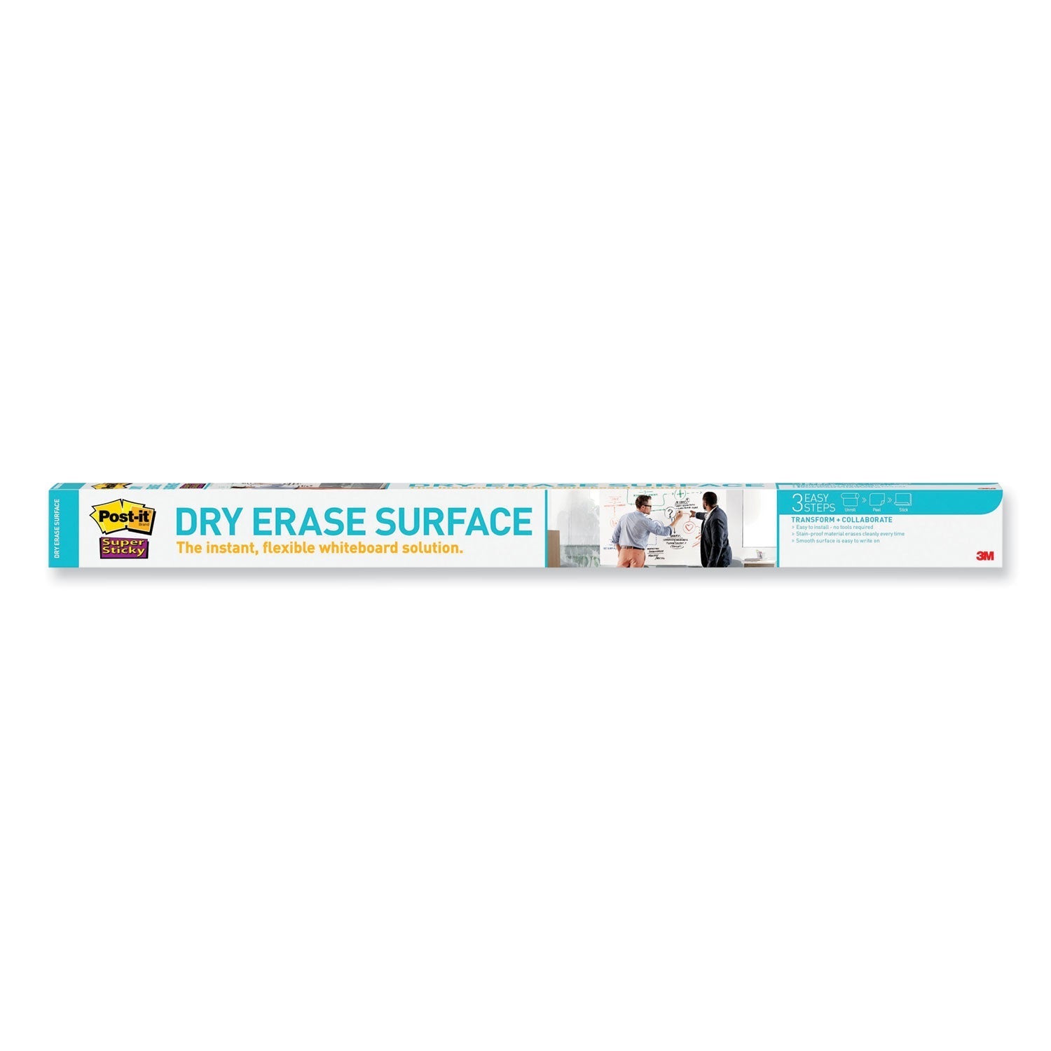 3M Post-it Dry Erase Surface with Adhesive Backing, 72" x 48", White