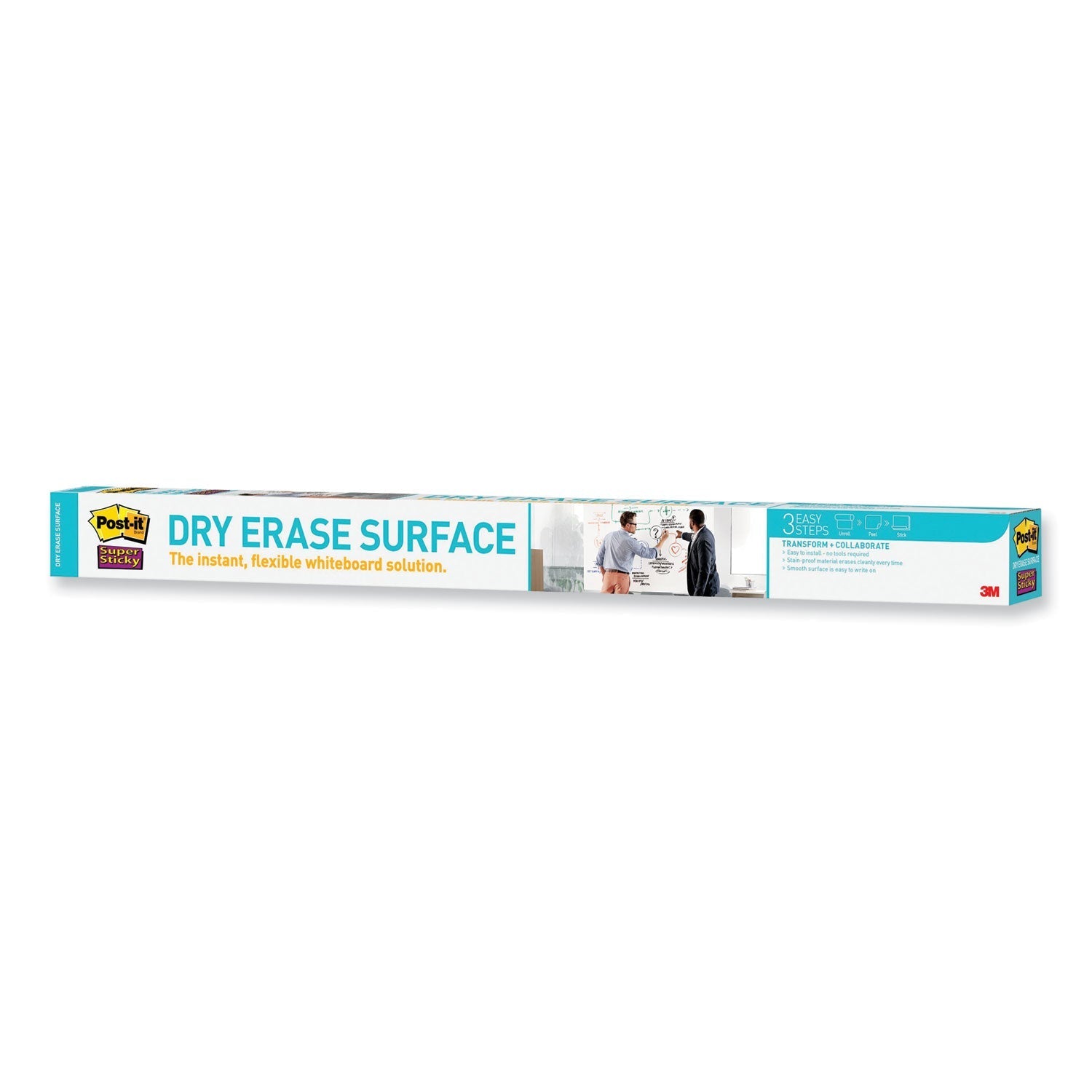 3M Post-it Dry Erase Surface with Adhesive Backing, 72" x 48", White
