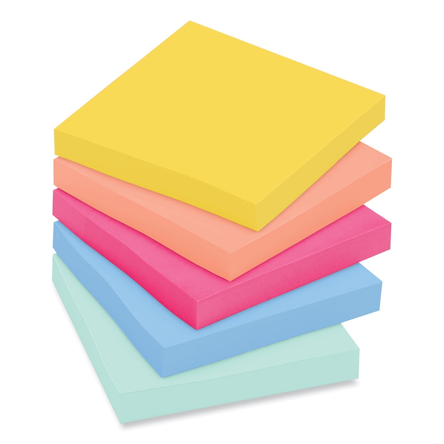 3M Post-it Note Pads in Summer Joy Collection Colors, 3" x 3", Summer Joy Collection Colors, 70 Sheets/Pad, 24 Pads/Pack
