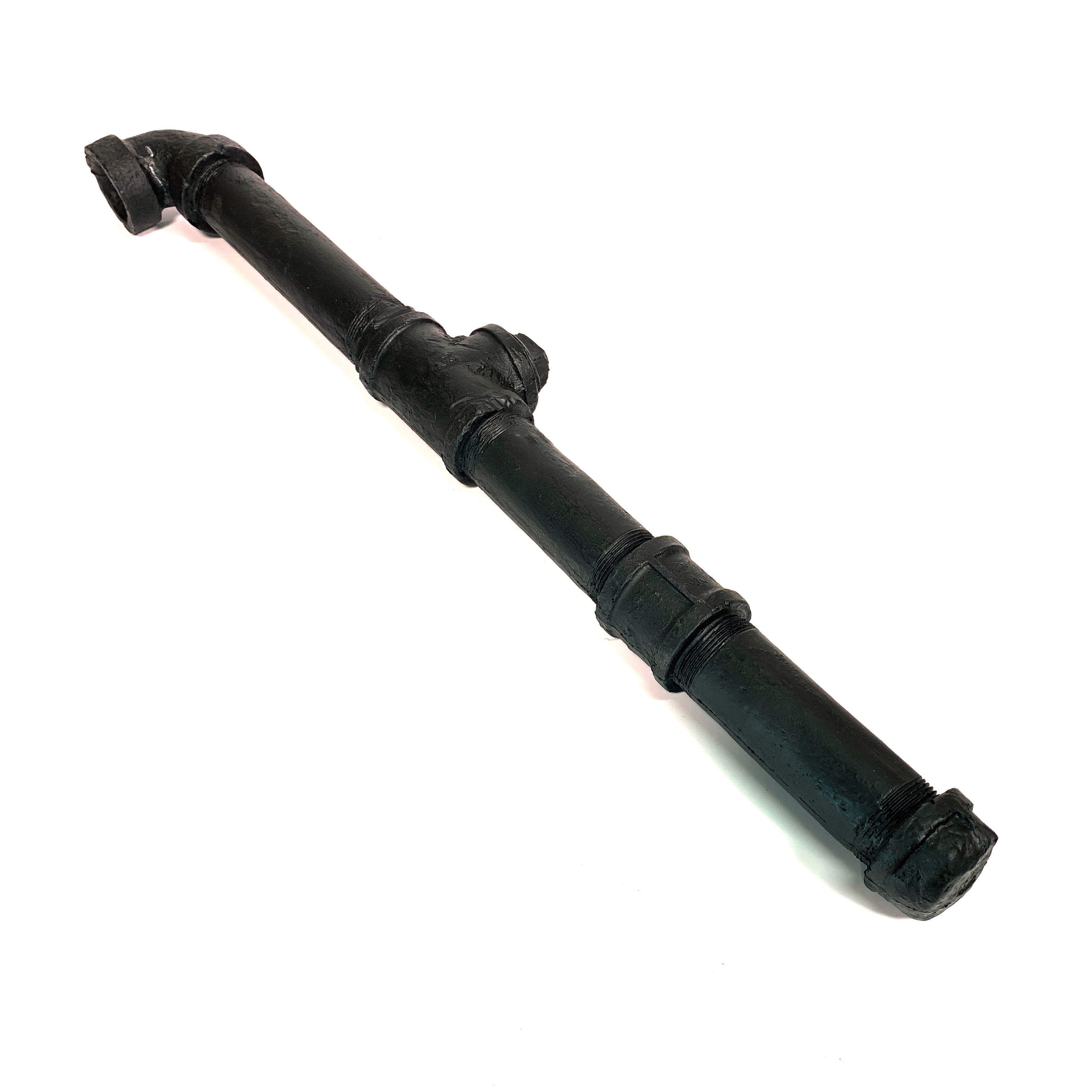 Foam Rubber Metal Pipe with Fittings Action Stunt Prop (Black)