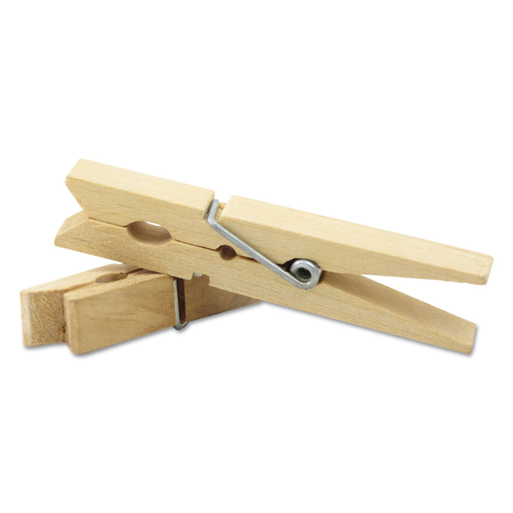 C-47 Wood Spring Clothespins, 3.38" Length, Natural, 50/Pack
