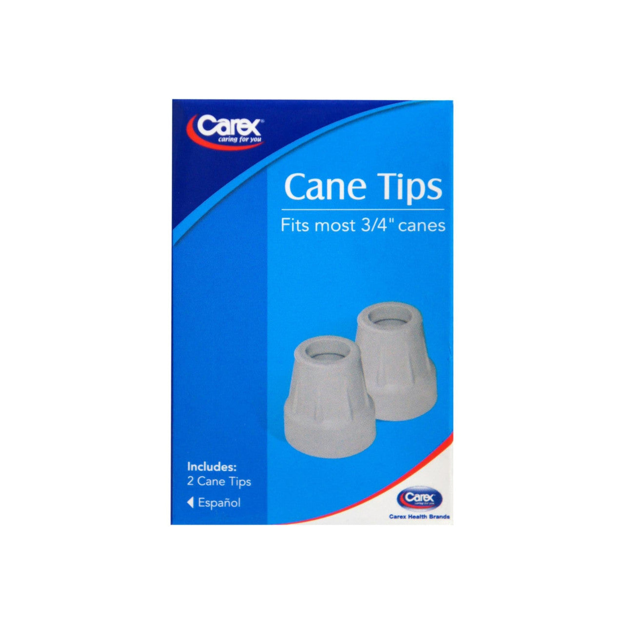 Carex A725-00 Cane Tips 3/4 Inch Diameter 1 Pair (White)