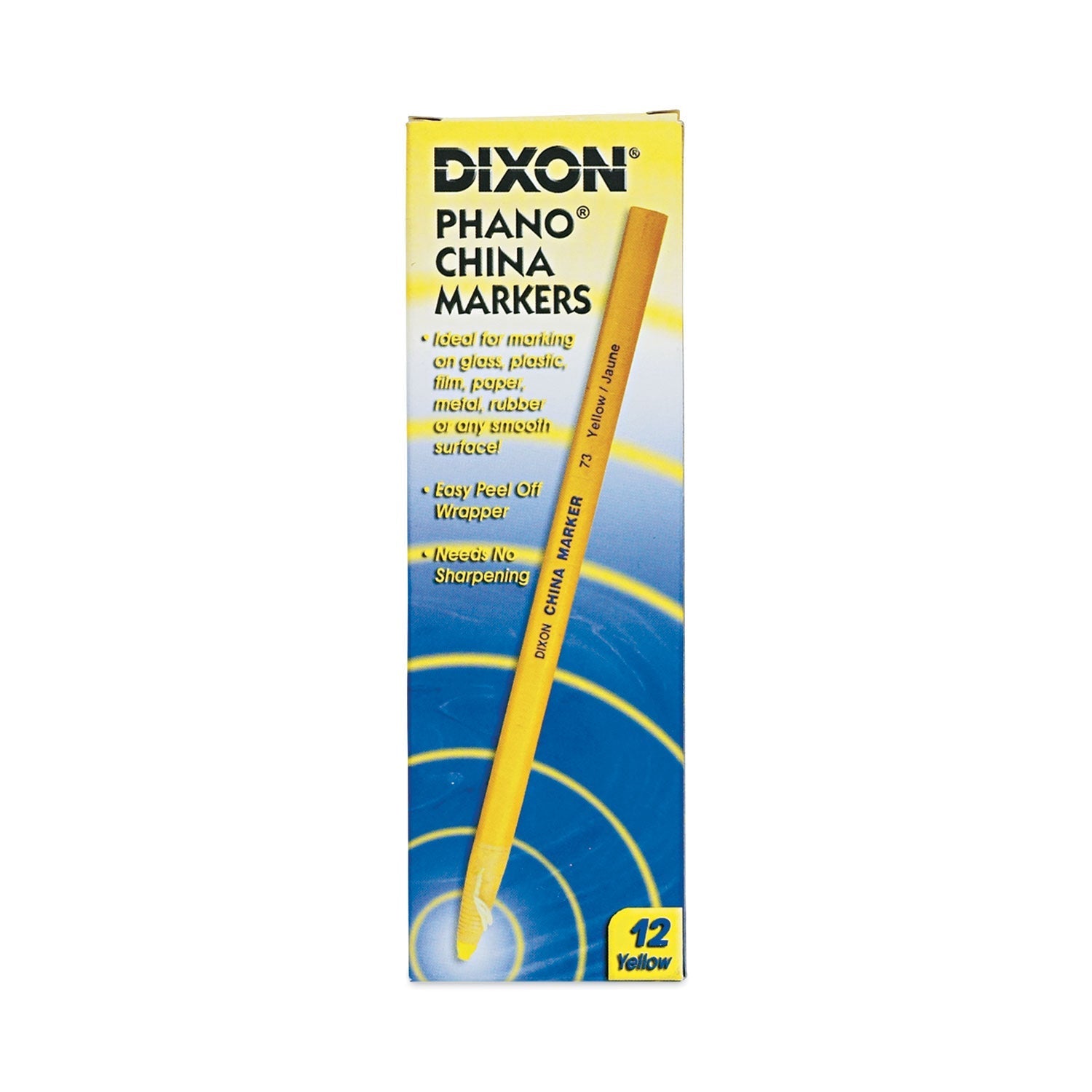 Dixon Phano China Marker - Box of 12 - (Yellow)