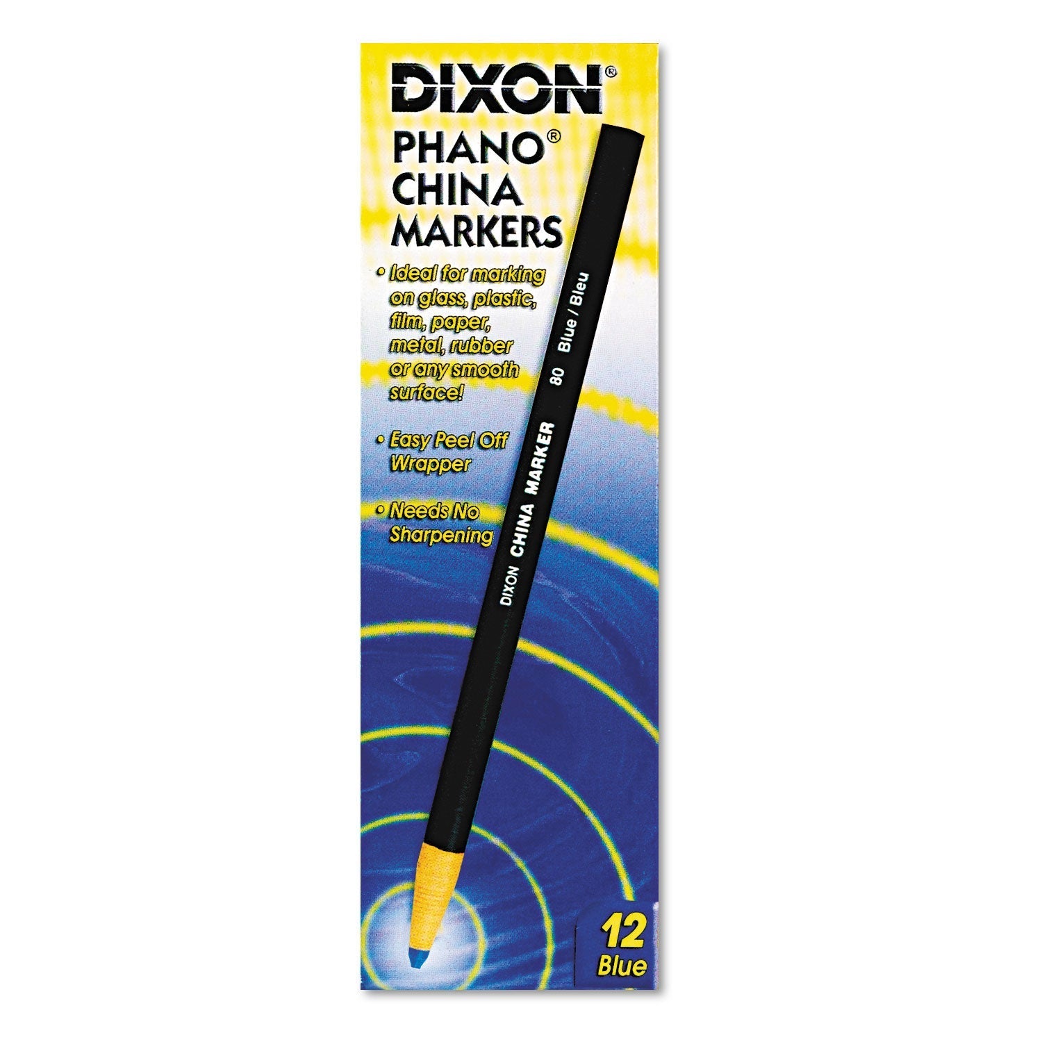 Dixon Phano China Marker - Box of 12 - (Blue)