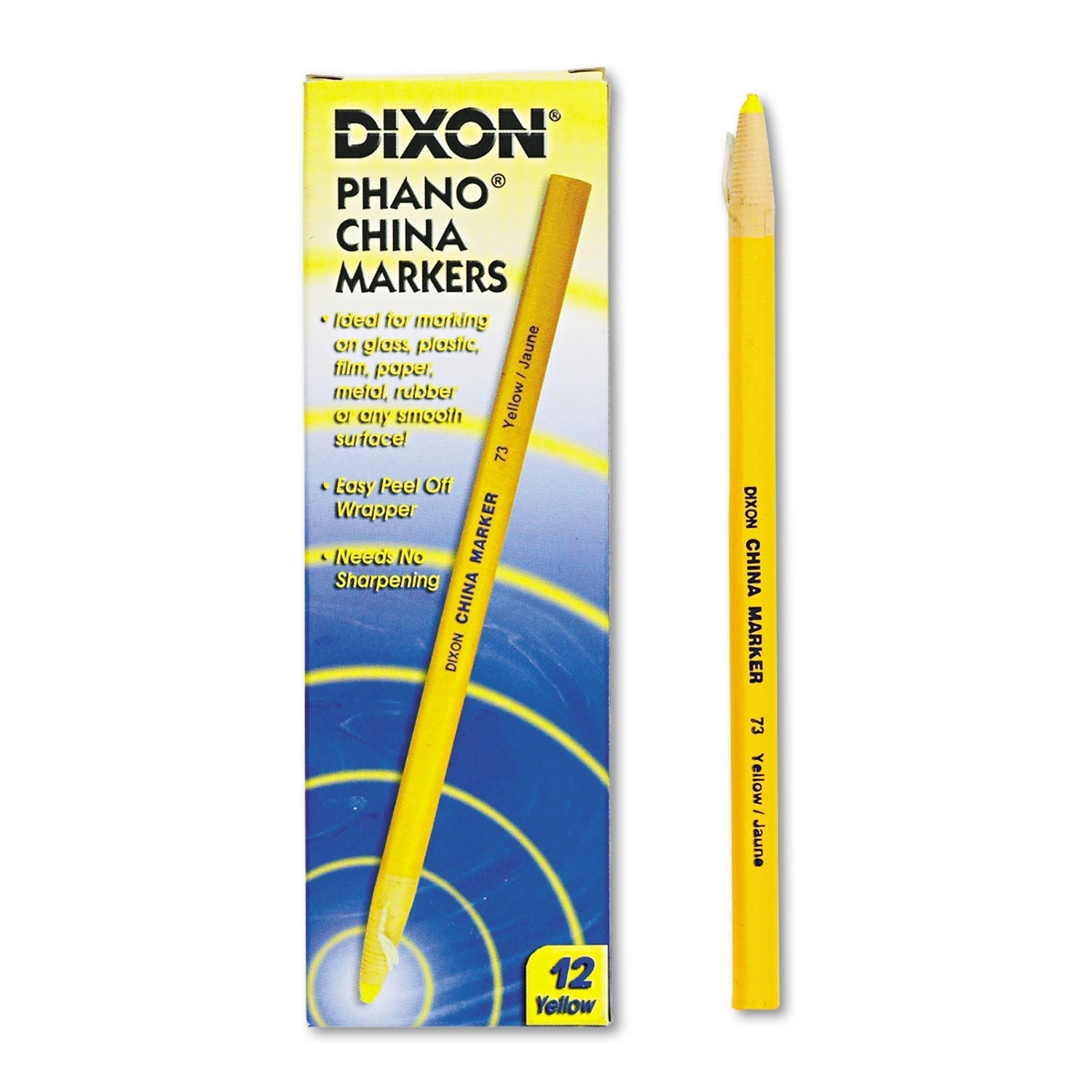 Dixon Phano China Marker - Box of 12 - (Yellow)