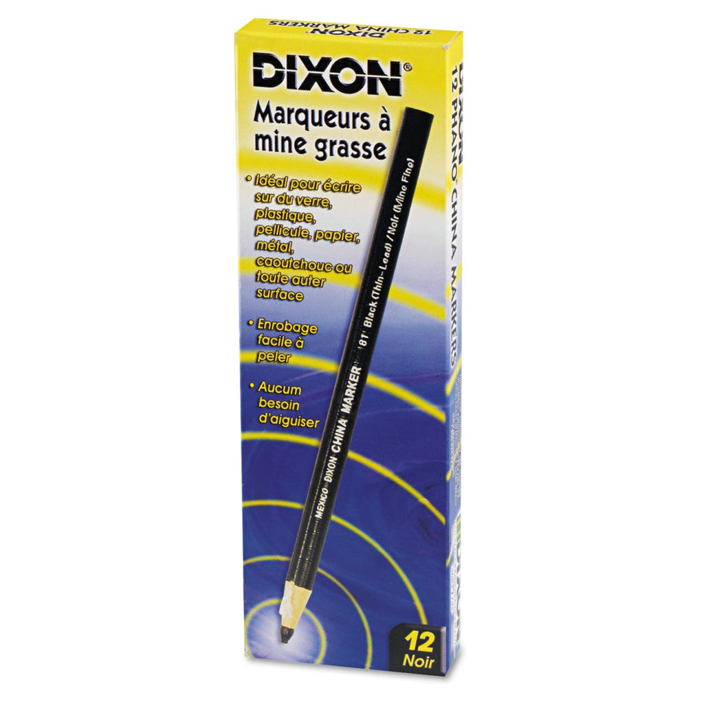 Dixon Phano China Thin Lead Marker - Box of 12 - (Black)