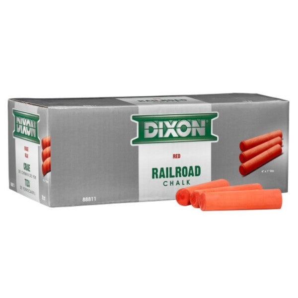 Dixon Railroad Crayon Chalk 4" x 1" 72 Count Box (White, Yellow)
