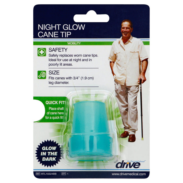 Drive Medical 43 2653 Glow In The Dark Cane Tip 3/4" Diameter (Blue)