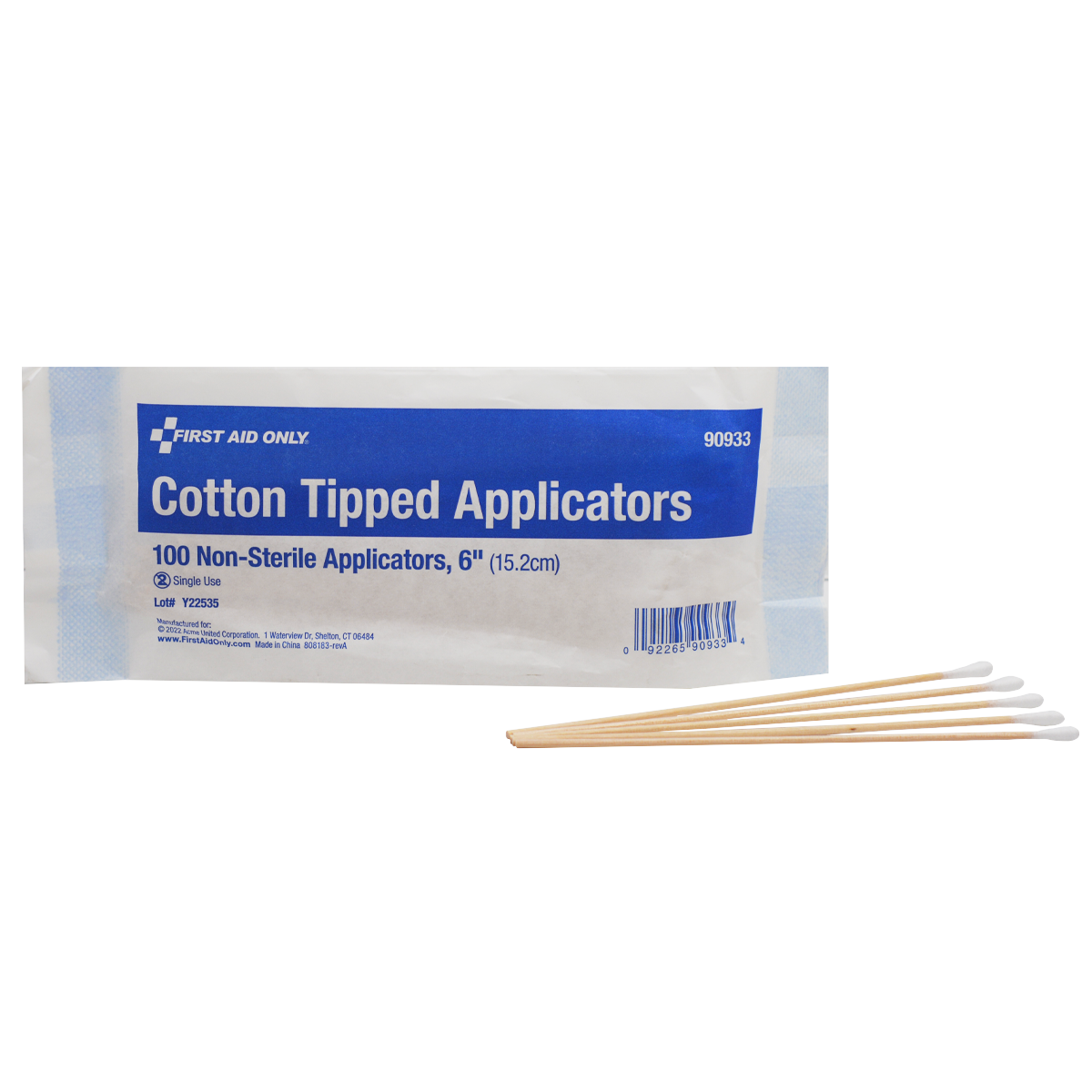 Dukal Cotton Tip 6" Wood Shaft Swabs 100 Per Bag
