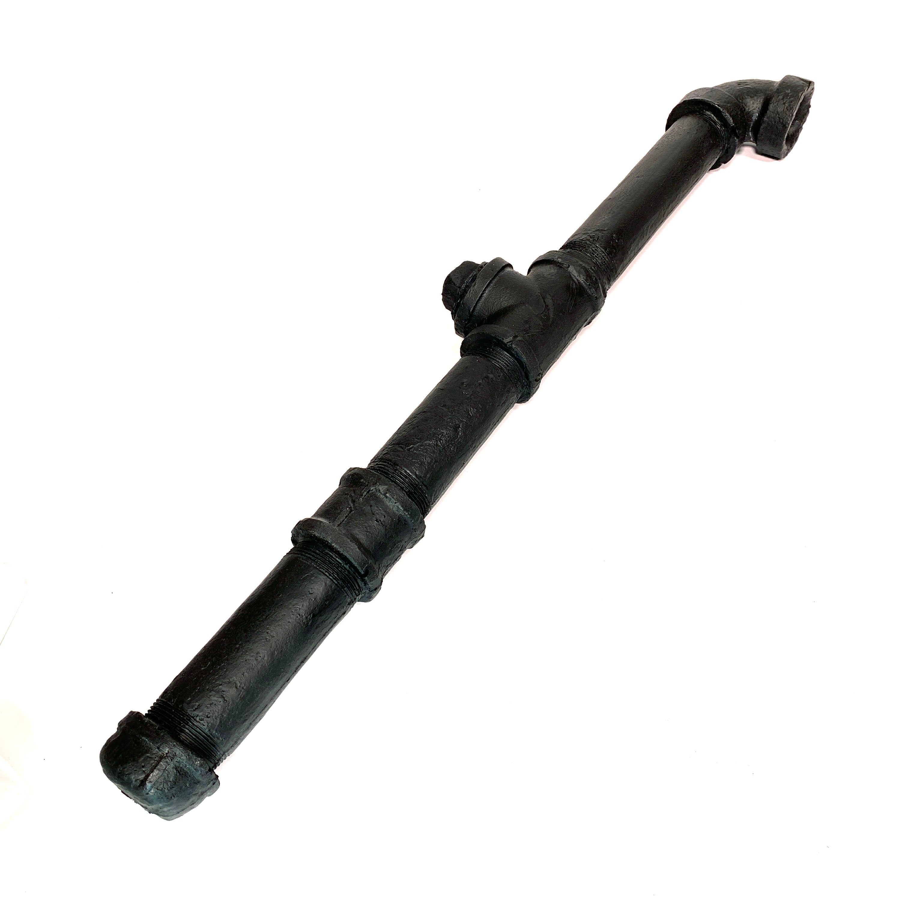 Foam Rubber Metal Pipe with Fittings Action Stunt Prop (Black)